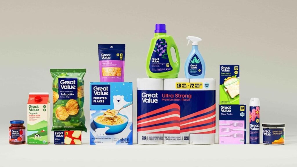 Great Value Chicken Nuggets box featuring nutritional information