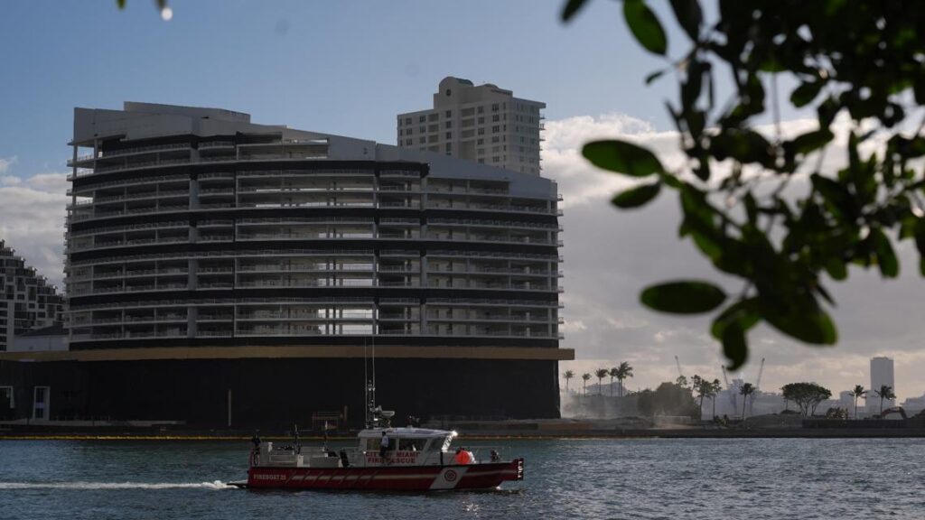 The 23-story Miami hotel undergoing controlled implosion