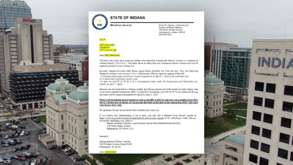 An individual reviewing commercial driving documents and identification requirements