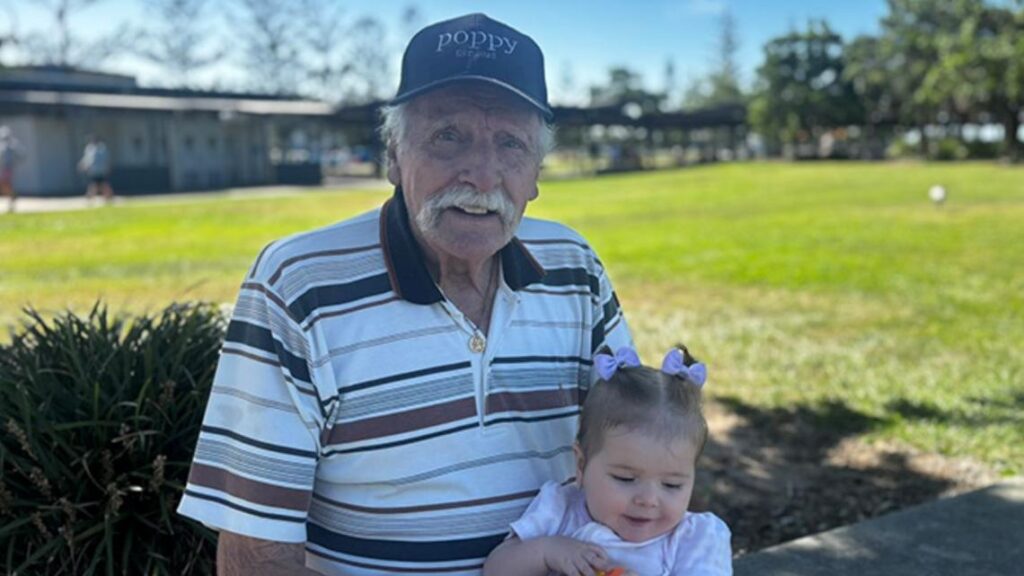 Charles Smith, a 91-year-old Australian man who is the world's oldest first-time grandfather