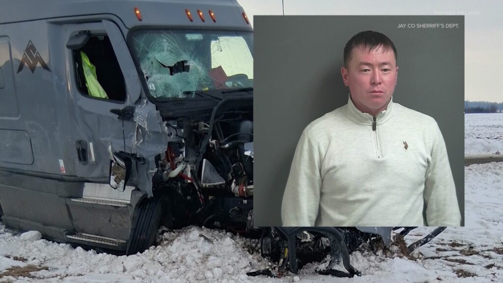 Commercial transport truck on an Indiana highway representing CDL licensing laws