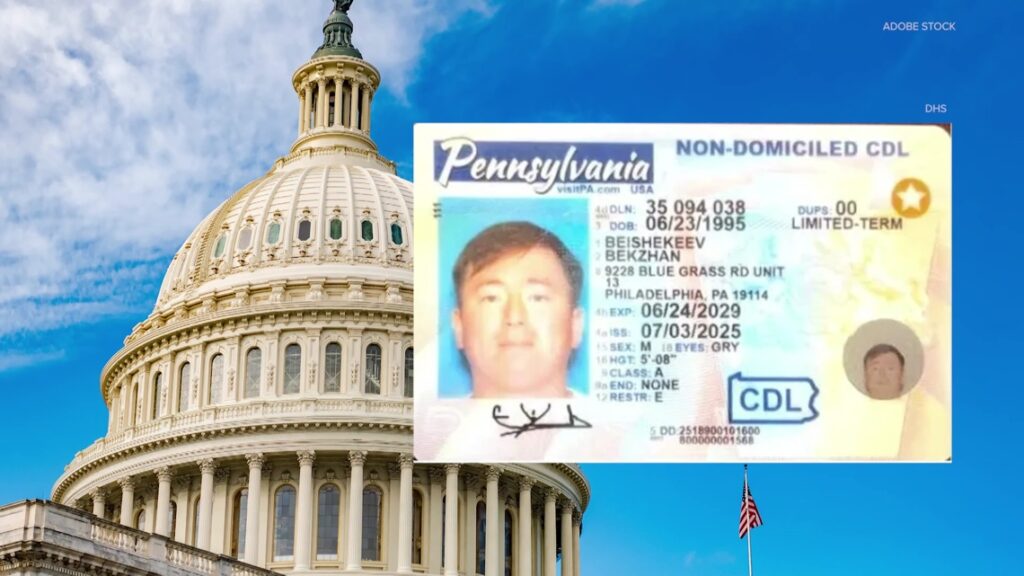 A commercial truck driver undergoing inspection at a highway weigh station