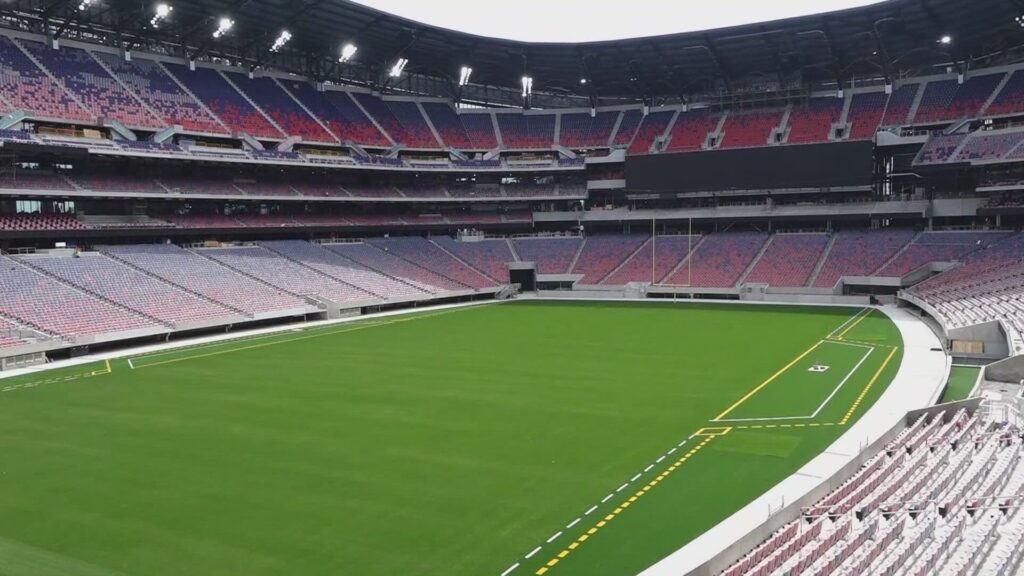 Fans and collectors gathering pieces of memorabilia from the old Highmark Stadium